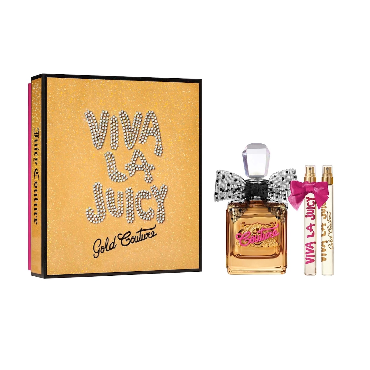 Ensemble-cadeau de trois produits parfumés Viva La Juicy Gold Couture Eau de Parfum