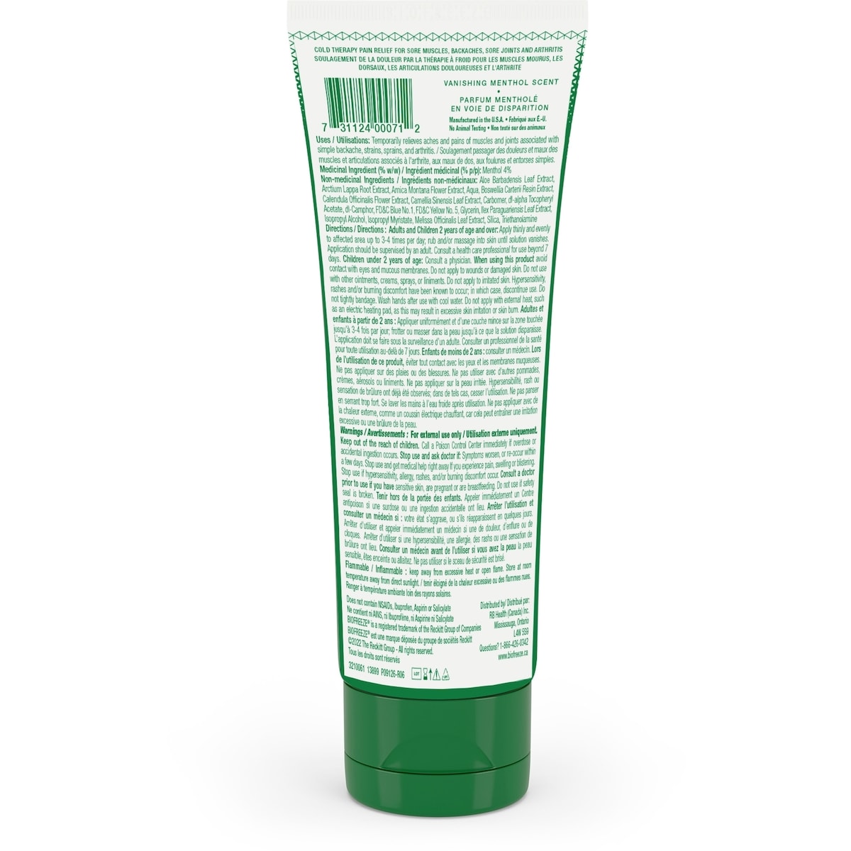 Gel antidouleur au menthol à action rapide Biofreeze