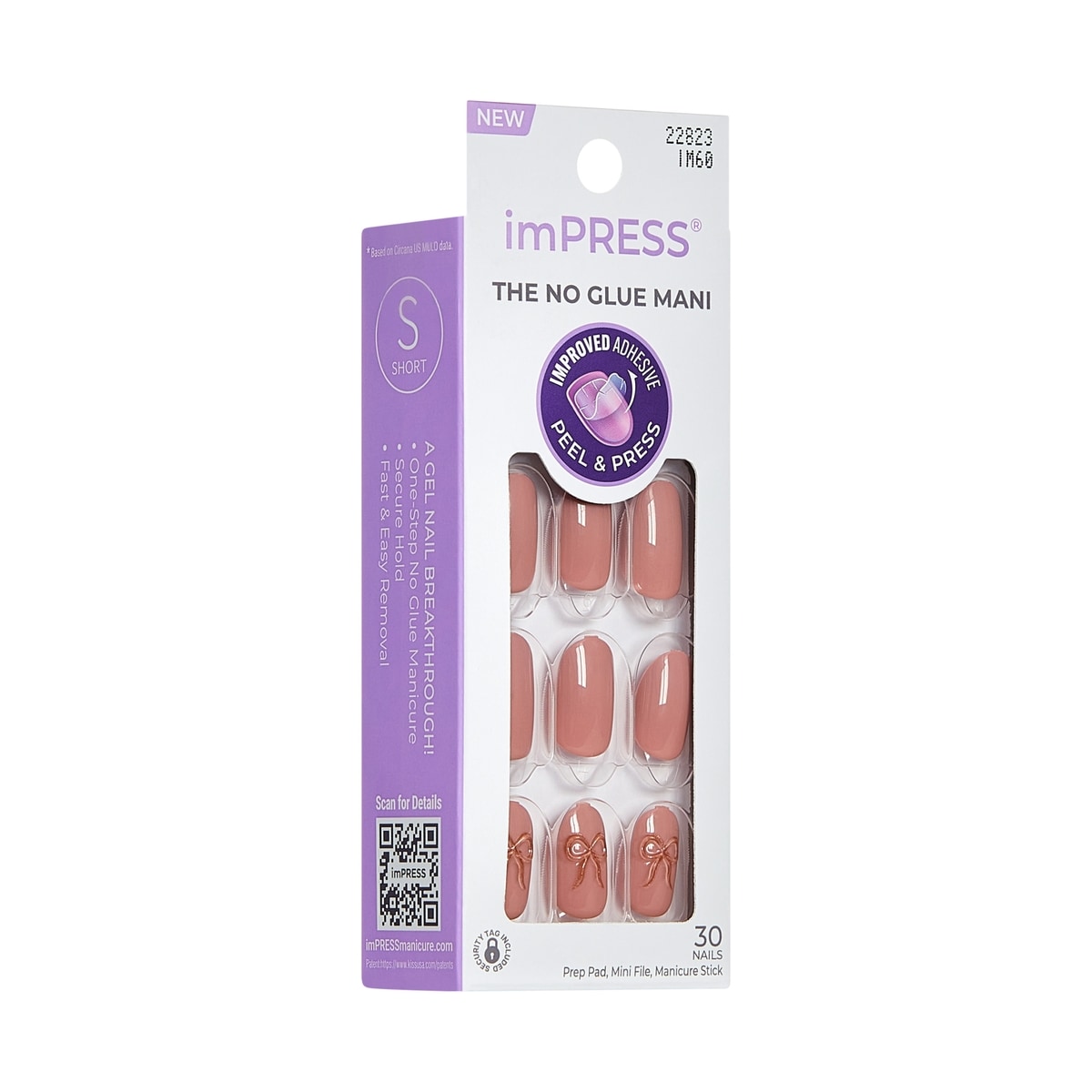 Impress Nails - Close To You, Pink And Gold, Oval, Short, 30 Ct