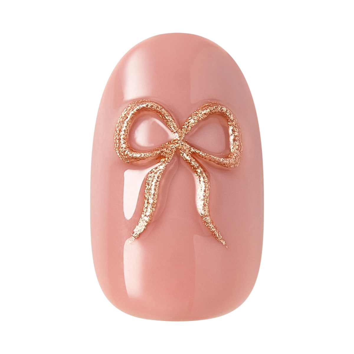 Impress Nails - Close To You, Pink And Gold, Oval, Short, 30 Ct