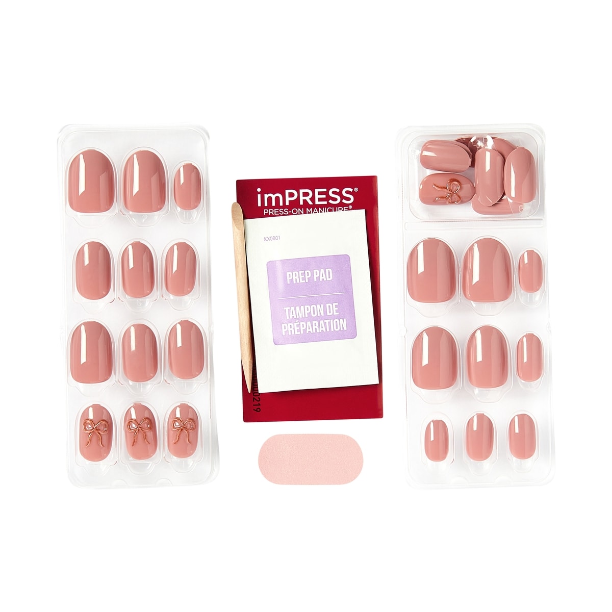Impress Nails - Close To You, Pink And Gold, Oval, Short, 30 Ct