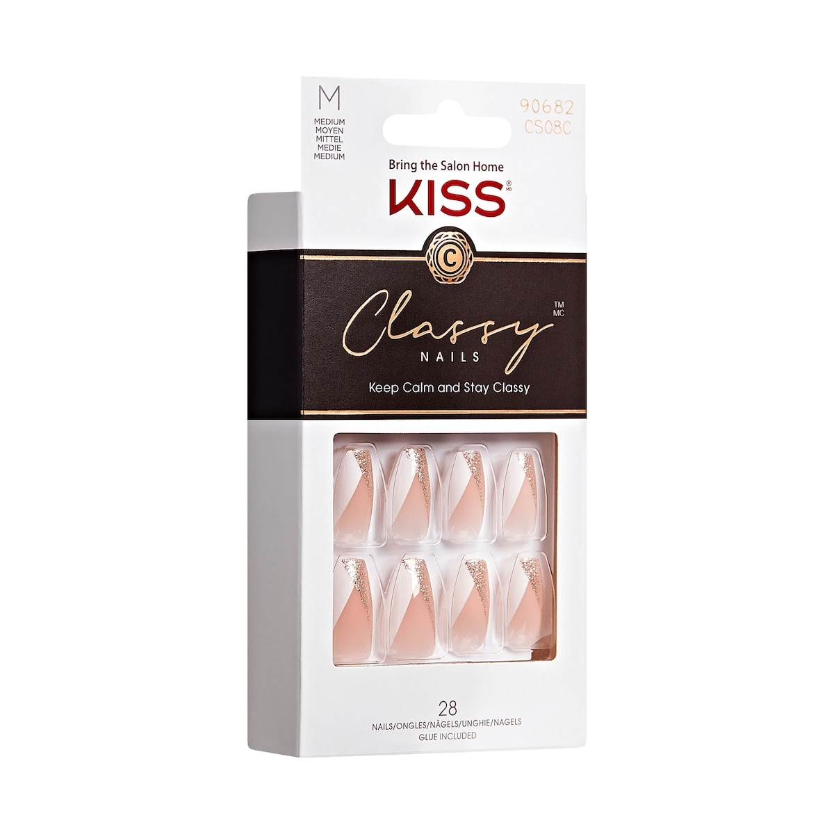 Kiss Classy Ready-To-Wear Fake Nails, 28 Count – ‘Dashing’