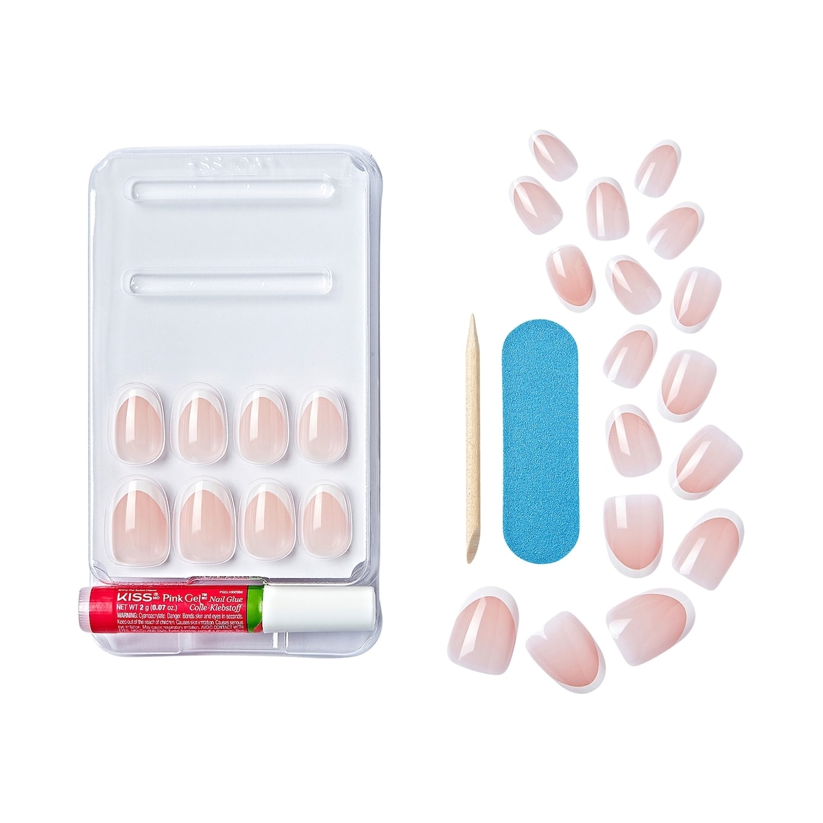 Impress : Ongles À Pression Manucure Française, «Model», Blanc, Court, Carré-Ovale