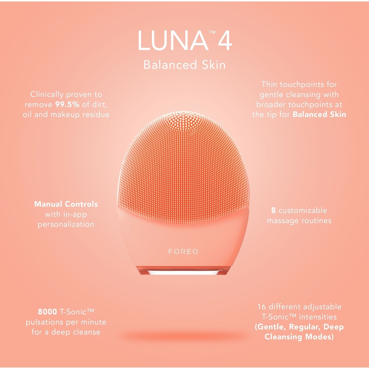 LUNA™ 4 Facial Cleansing & Firming Massage for Balanced Skin
