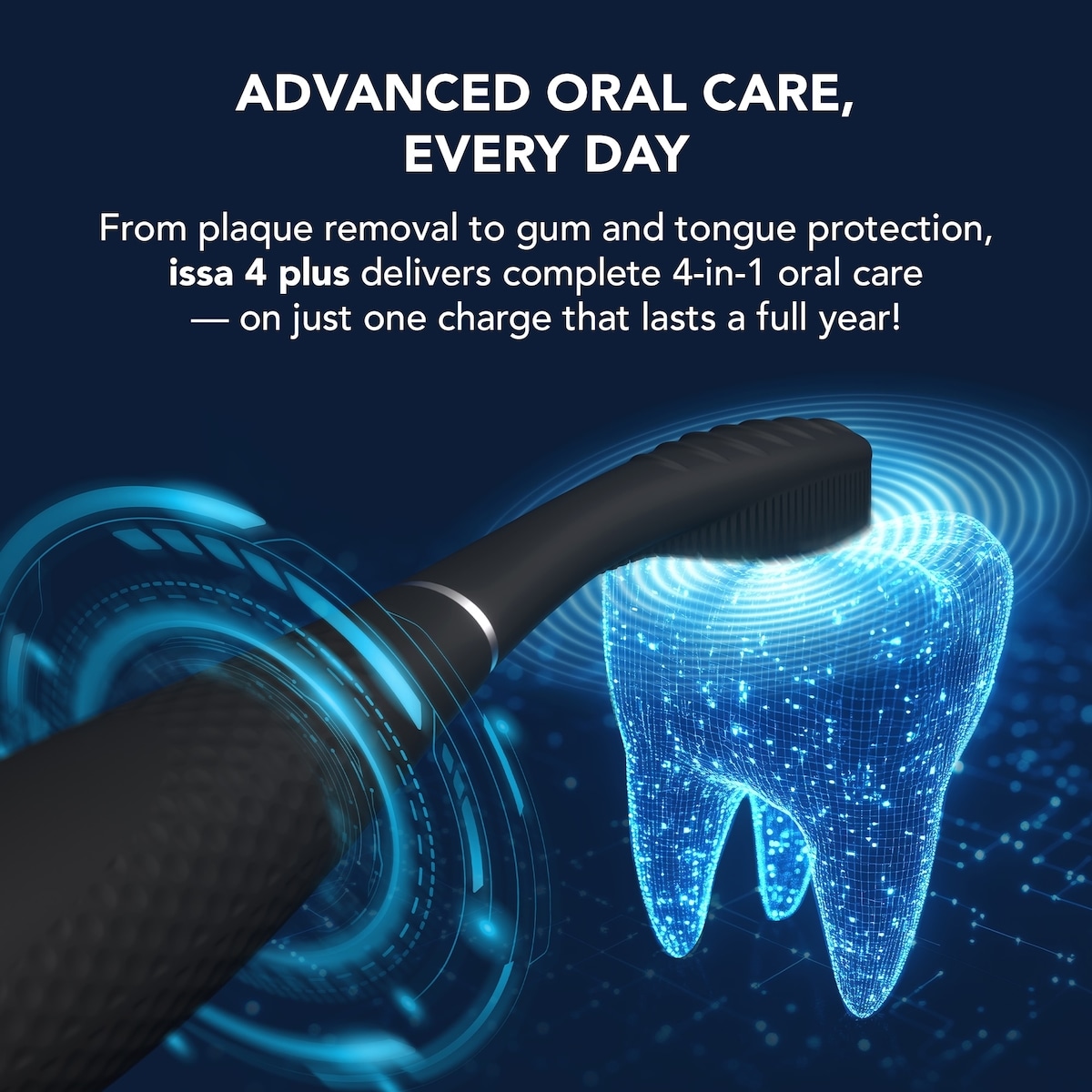 ISSA™ 4 plus Smart Hybrid Sonic Toothbrush in Black