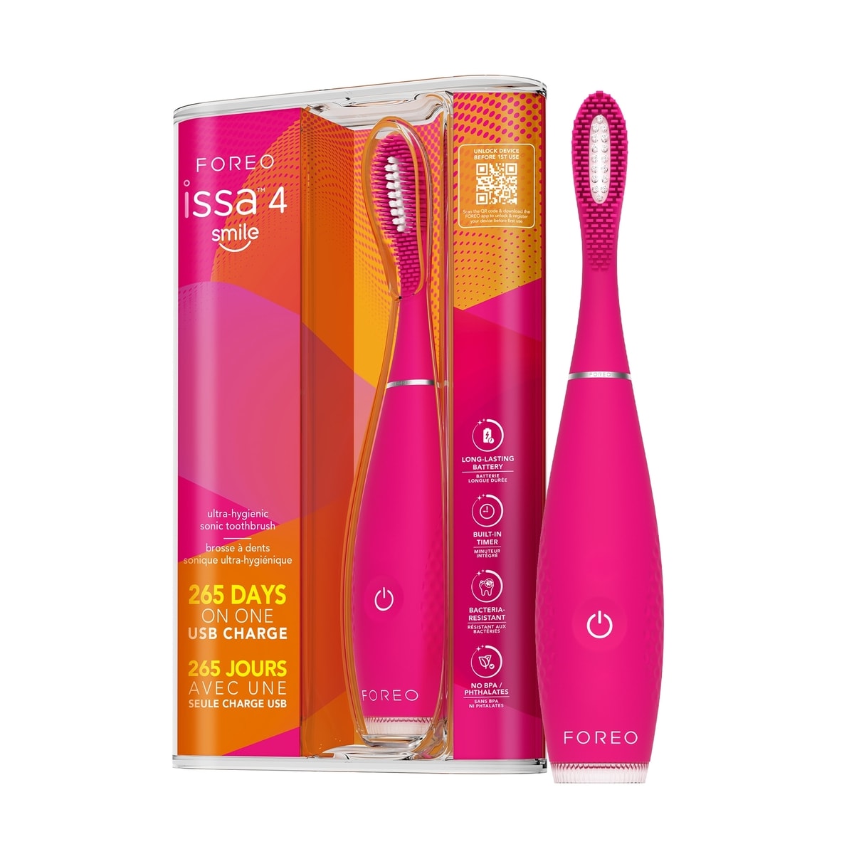 ISSA™ 4 smile Hybrid Sonic Toothbrush in Wild Strawberry