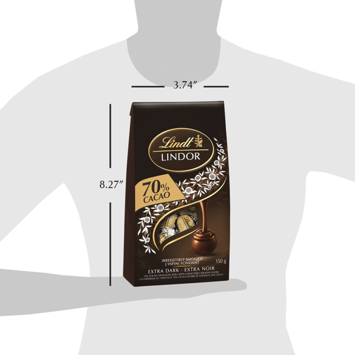 Lindt LINDOR 70% Cacao Dark Chocolate Truffles Bag 150g
