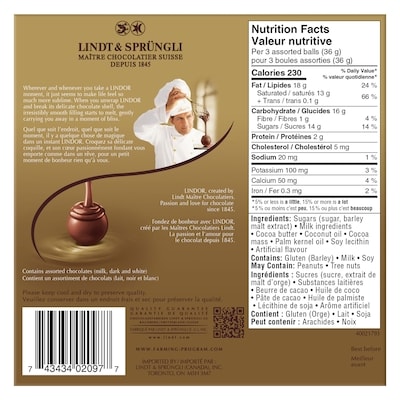 Assortiment de truffes au chocolat au lait et noir, boîte, 108 g 2