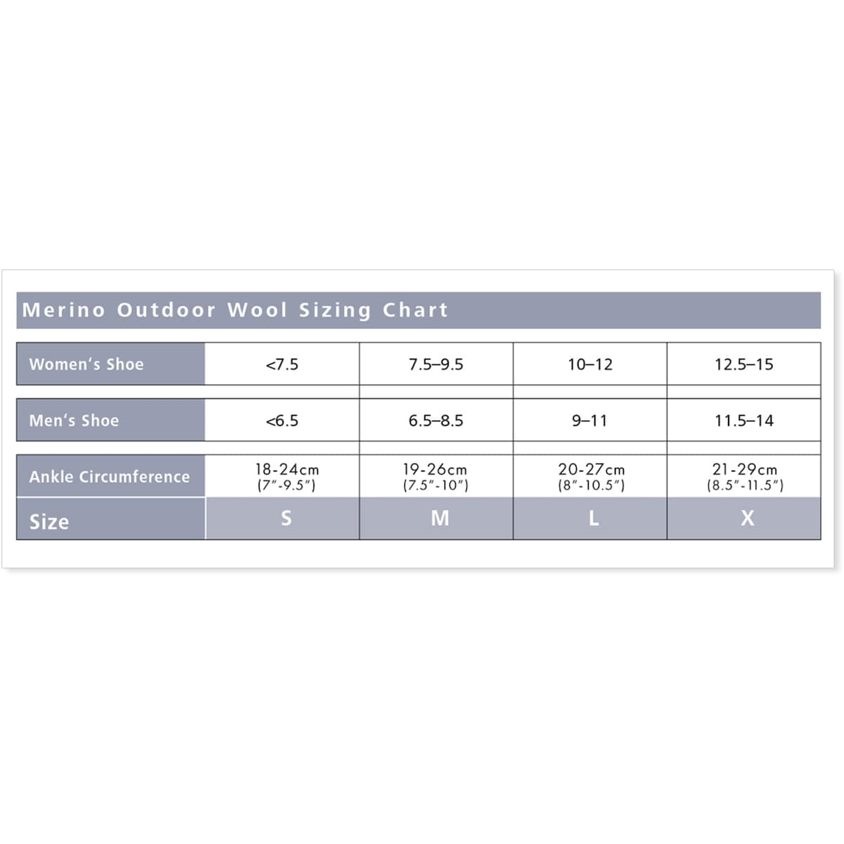 Bas de mérinos plein-air, bas de compression, gris, unisexe - Grandeur S