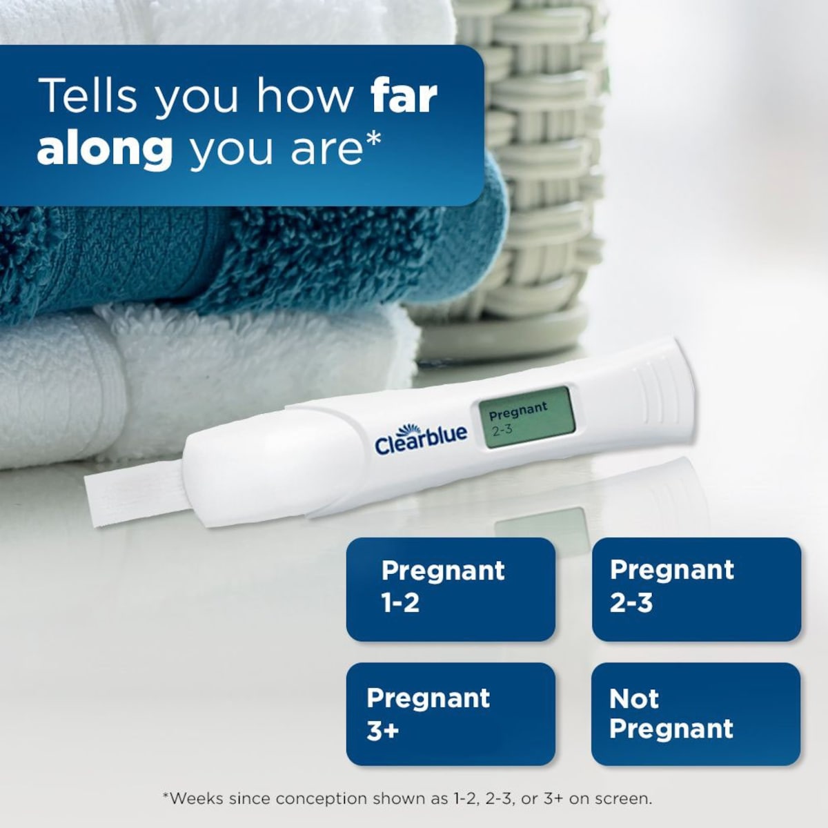 Pregnancy Test with Weeks Indicator, 2 Count