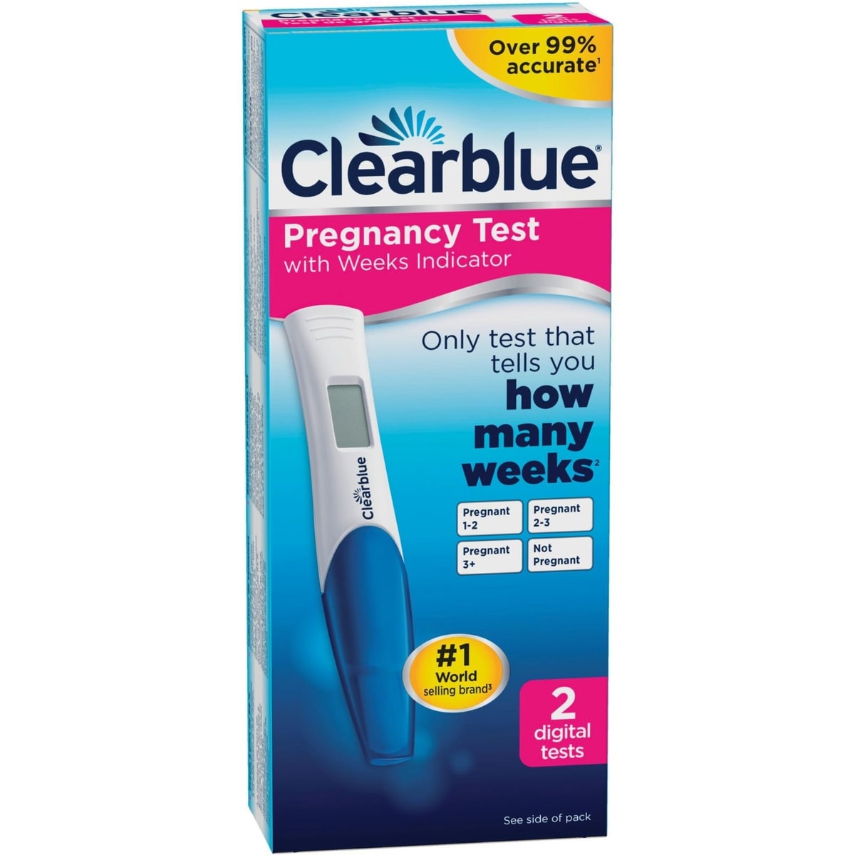 2 Tests de grossesse avec indicateur de semaines