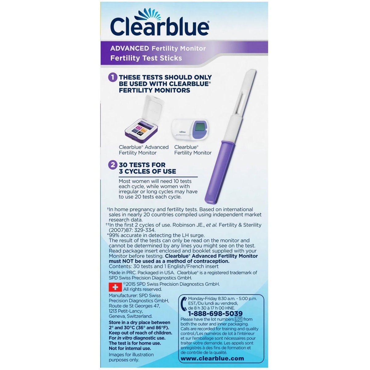 Moniteur de fertilité Advanced, bâtonnets-tests de fertilité, 30 bâtonnets-tests