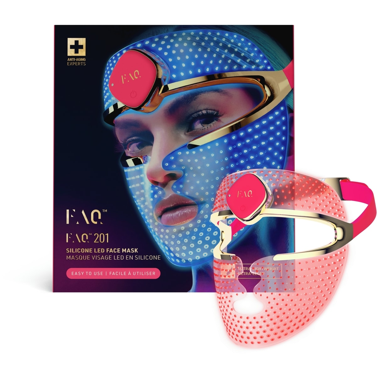 201 RVB LED Traitement Masque visage en Pur Silicone