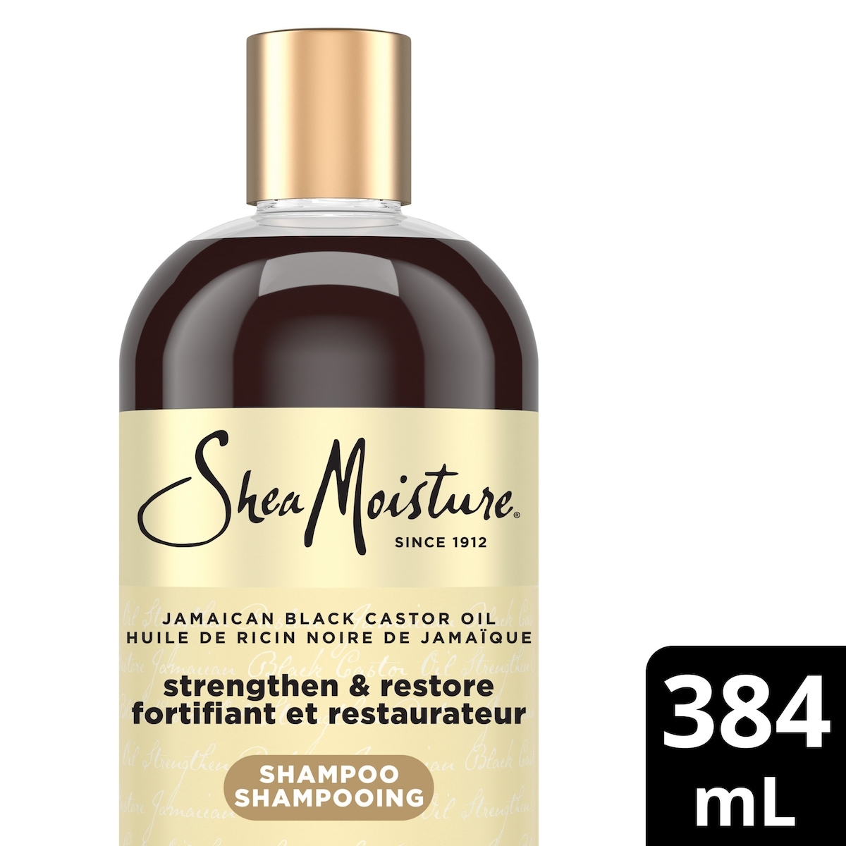 SheaMoisture Jamaican Black Castor Oil Stengthen & Restore shampoo for Damaged Hair with Shea Butter, Peppermint & Apple Cider Vinegar To Cleanse and Nourish Hair 384 ml