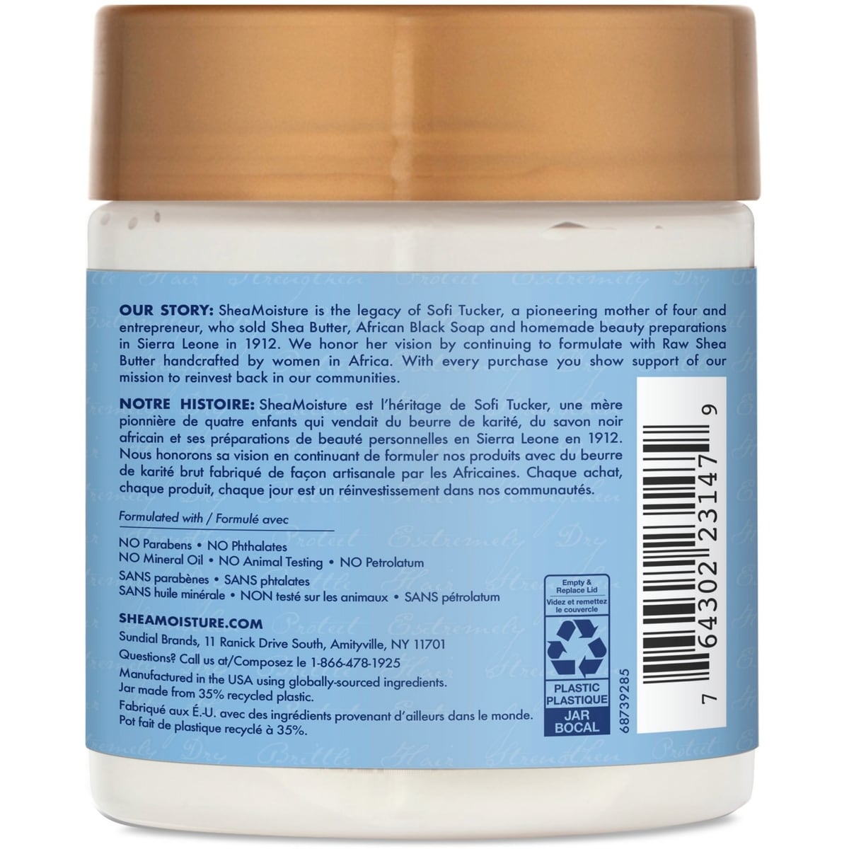 Hydrate + Repair Protein Power Hair Treatment pour les cheveux secs et abîmés Manuka Honey & Yogourt sulfate-free deep conditionner 237 ml