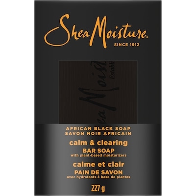 Sheamoisture Bar Soap Soothing And Clarifying Bar Soap African Black Soap With 24H Nutrients For Healthy, Glowing Skin, 227G