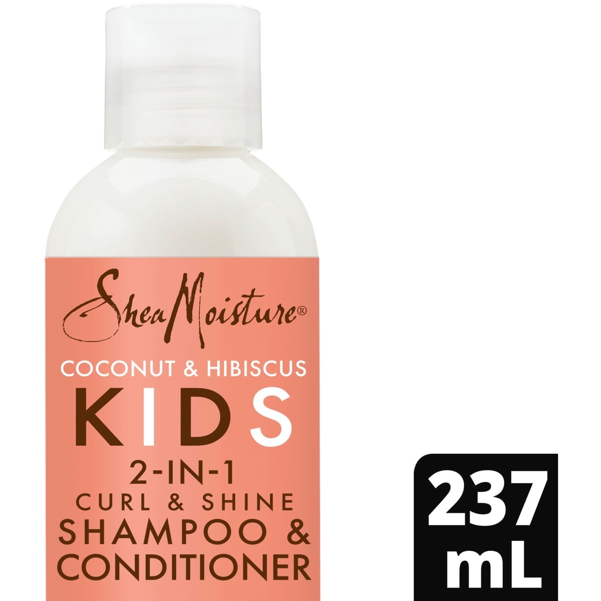 Shampoing et revitalisant Boucles et Brillance 2-en-1 pour enfants à la noix de coco et l'hibiscus pour cheveux épais et frisés