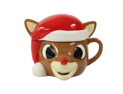 Rudolph Santa Hat Covered Mug 1