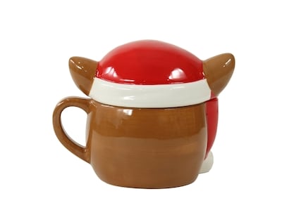Rudolph Santa Hat Covered Mug 2