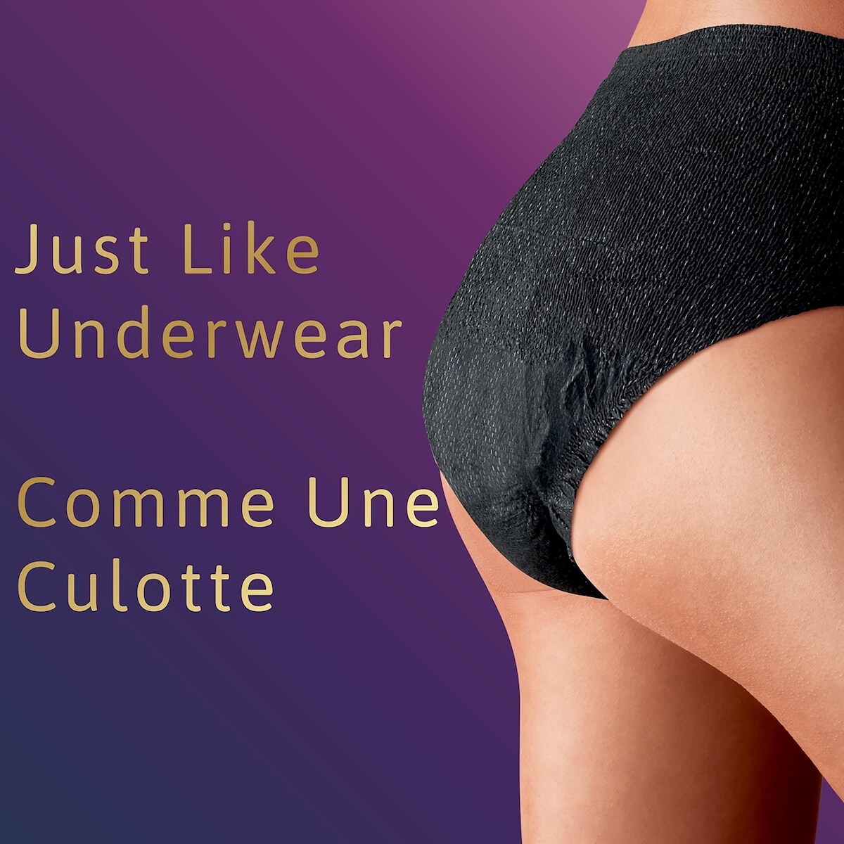 Culottes TENA Stylish, absorption maximale, Noir, Grand, 16 unités