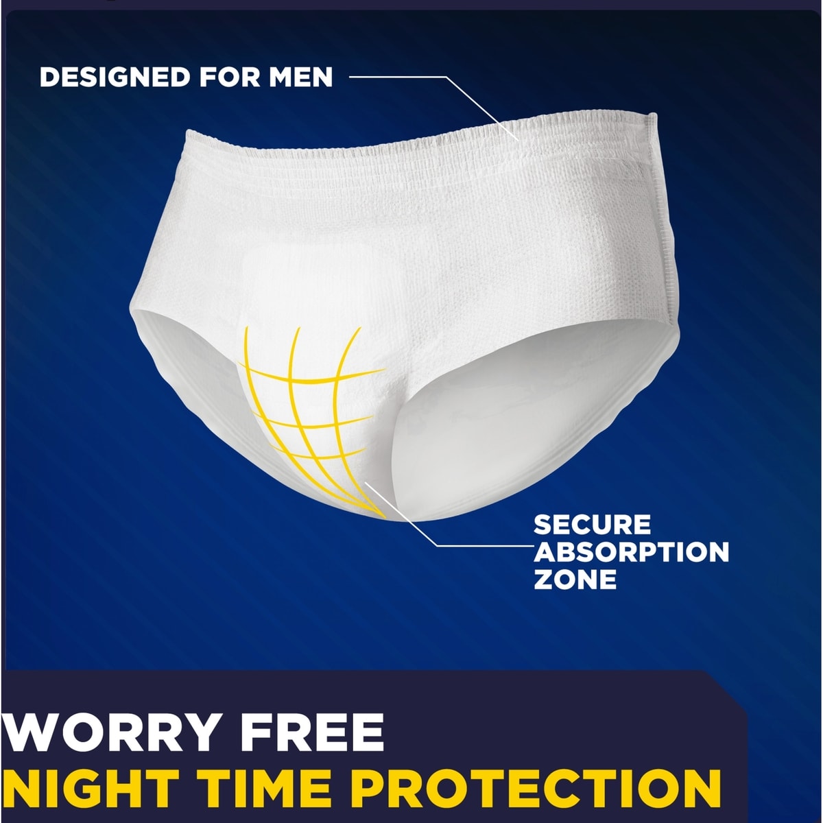 Culottes de nuit pour hommes TENA Men Overnight Extra Coverage, Petit/Moyen