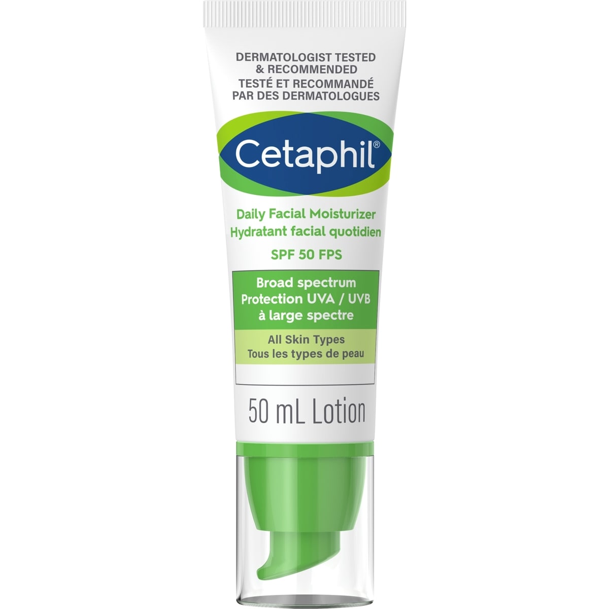 Hydratant facial quotidien avec FPS 50 - Hydratant léger pour le visage avec protection à large spectre