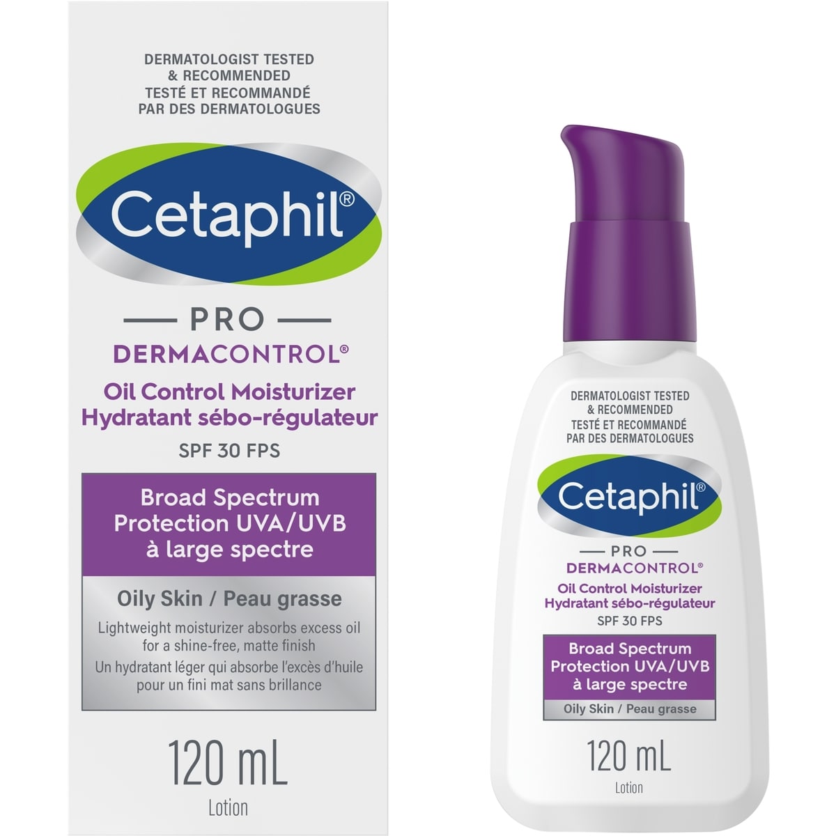 Cetaphil Dermacontrol Oil Control Moisturizer SPF 30 120 mL PURPLE
