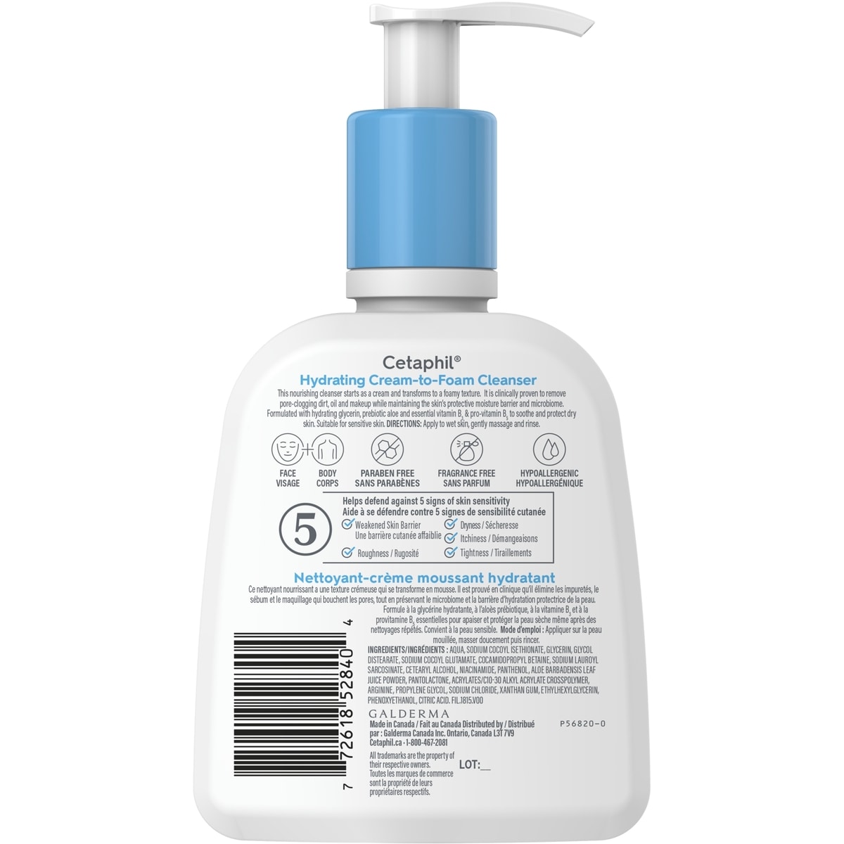 Nettoyant-crème moussant hydratant Cetaphil