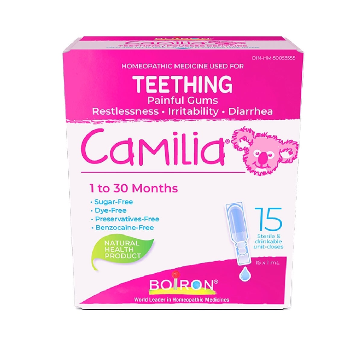 Camilia soulage les symptômes reliés à la poussée dentaire