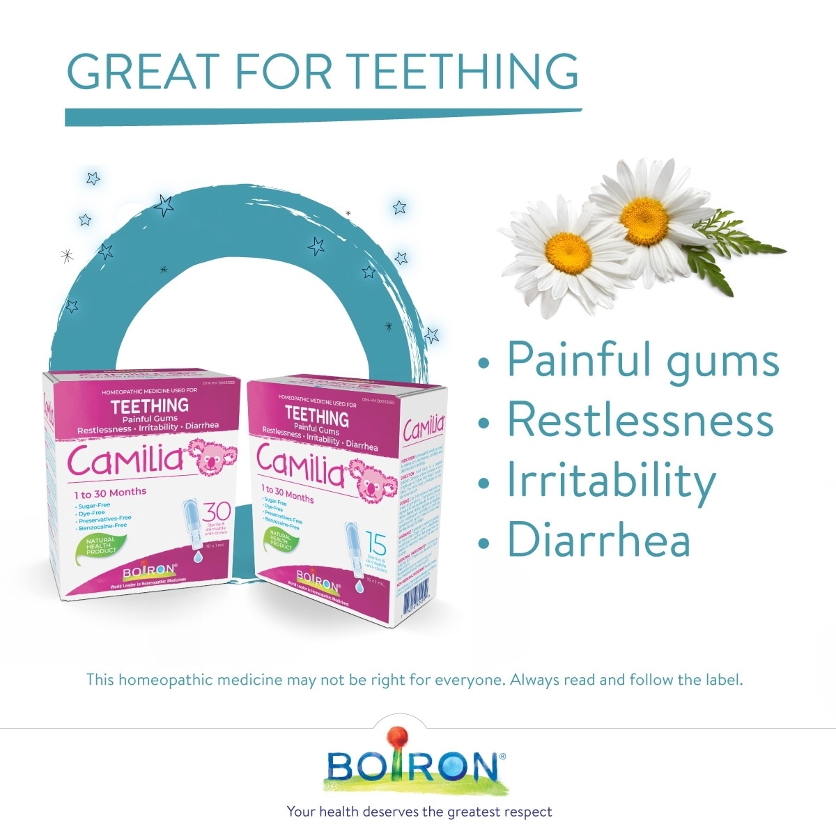 Camilia Relieves Teething Symptoms