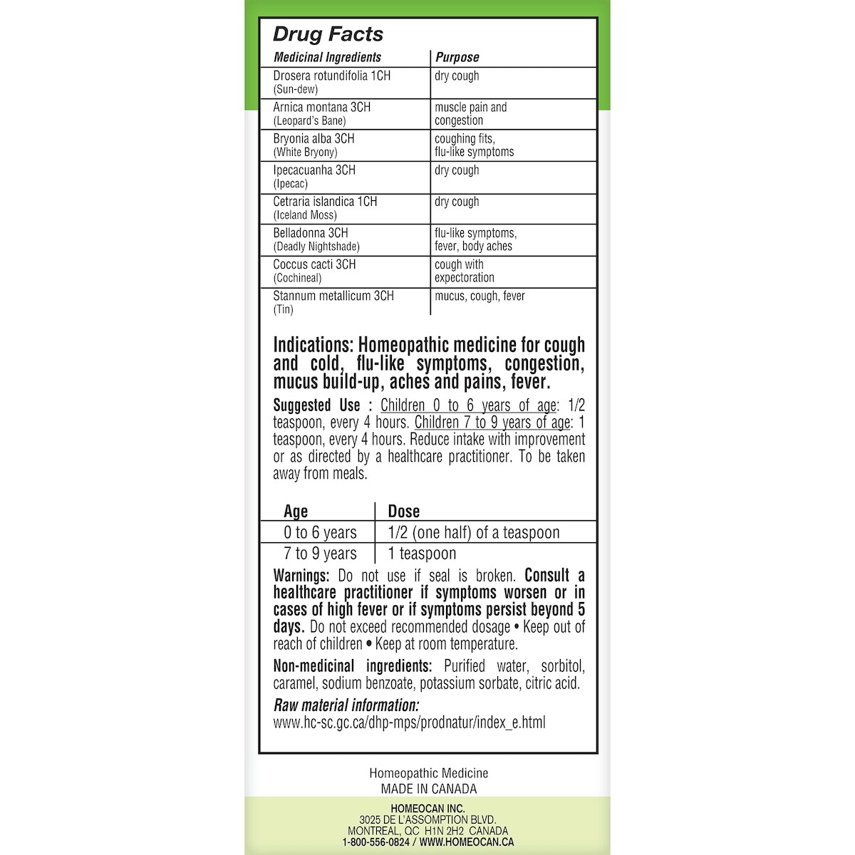 Enfants 0-9 Sirop Jour