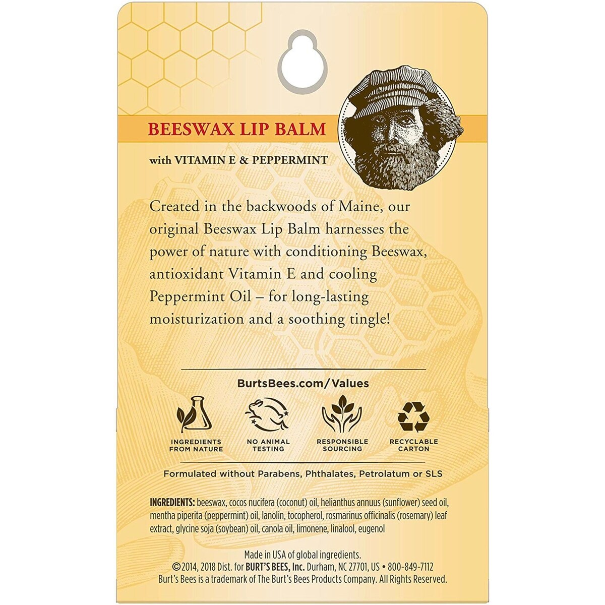 Baume pour les lèvres à la cire d’abeille 100 % naturel