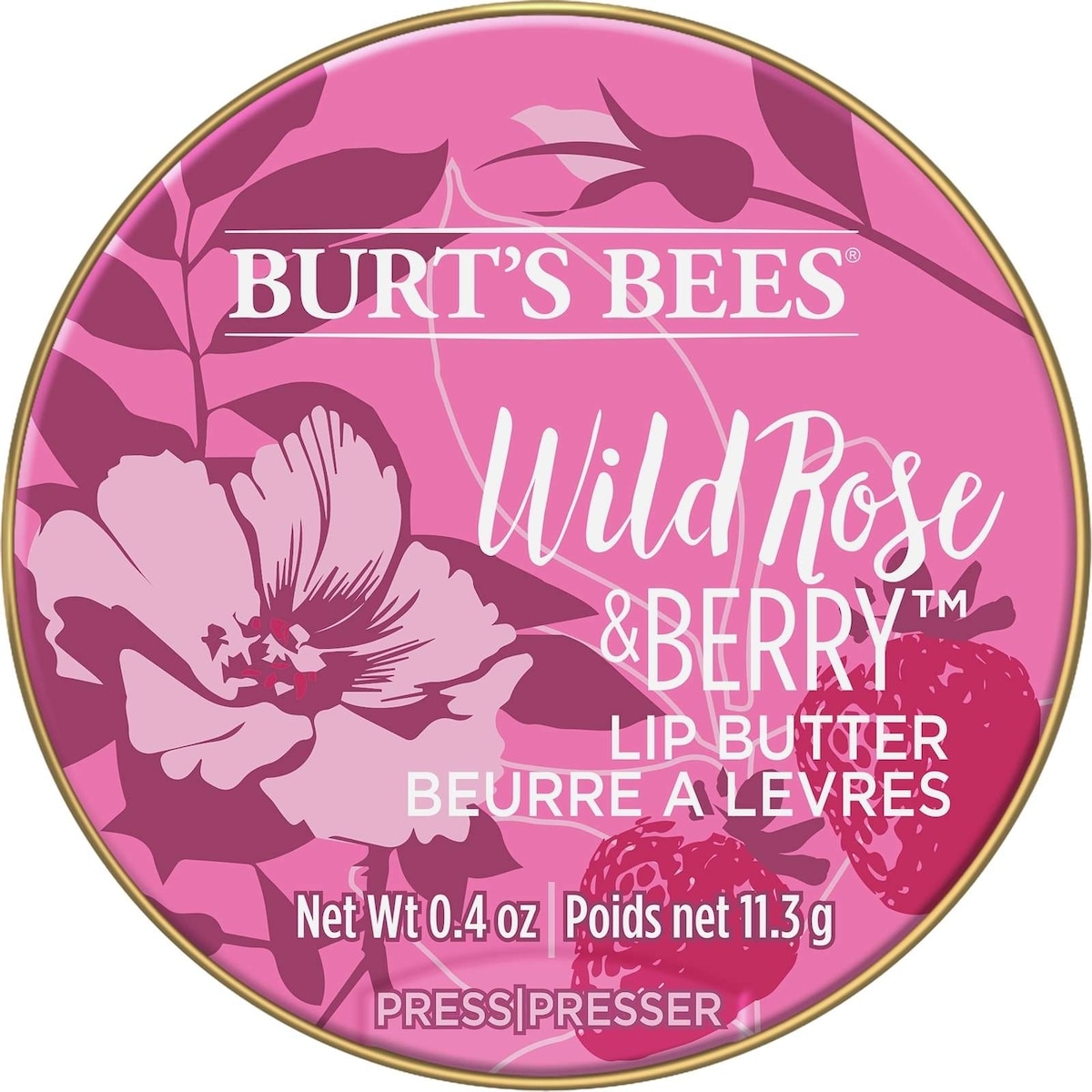Beurre à lèvres hydratant Wild Rose and Berry 100 % d’origine naturelle