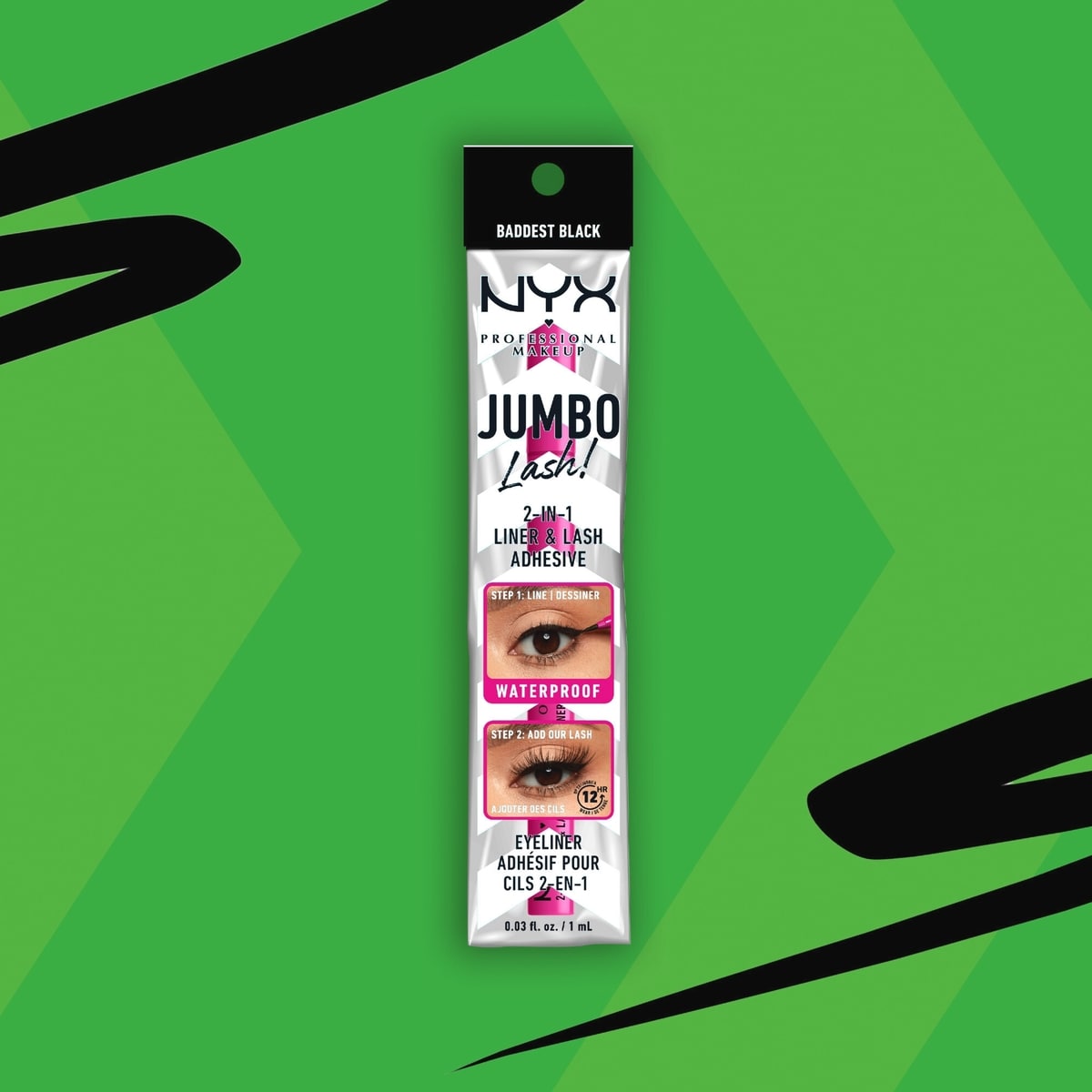 Jumbo Lash!, 2-in-1 Liner & Lash Adhesive, Waterproof - Black
