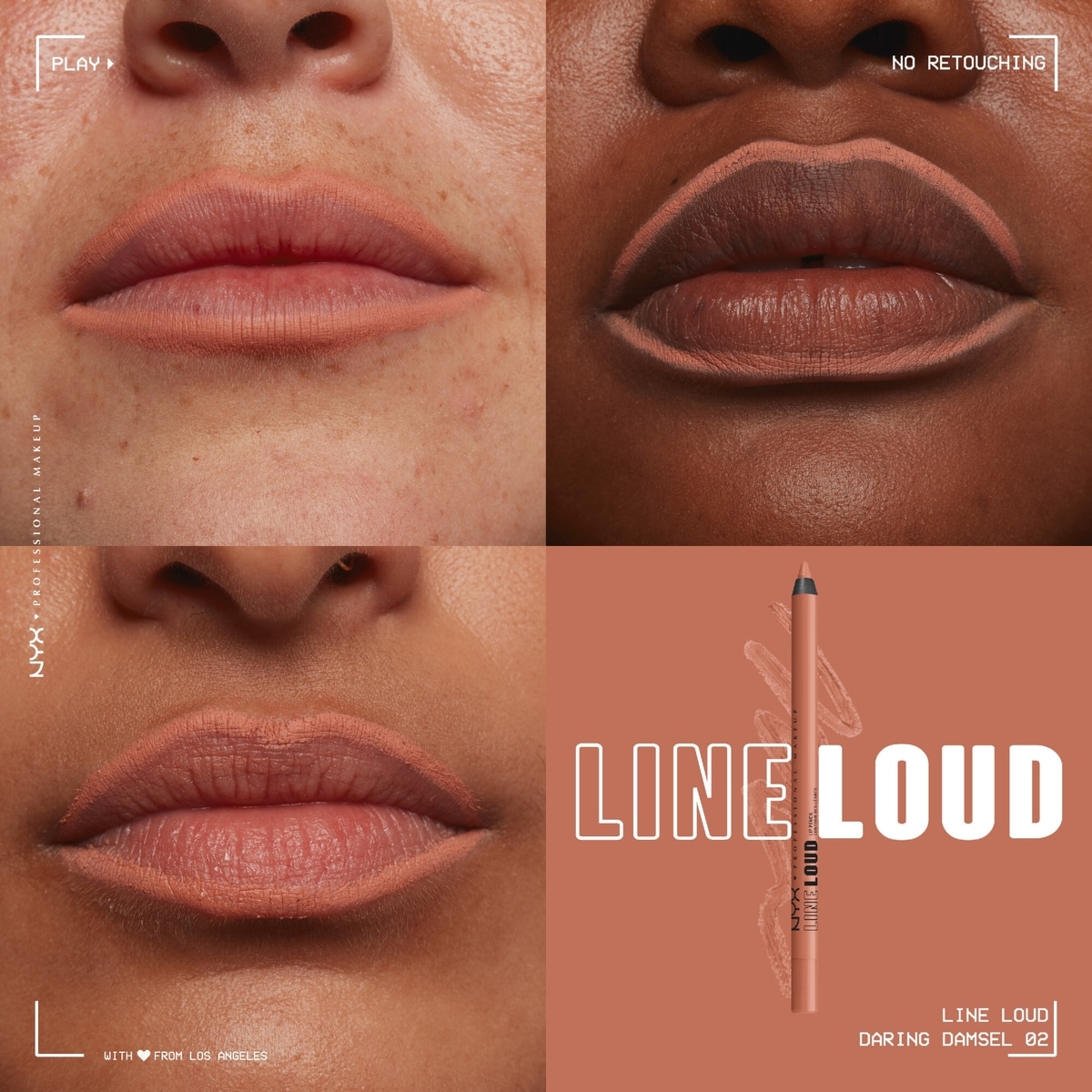 Line Loud, Waterproof Lip Pencil, Infused with Vitamin E, Vegan Formula