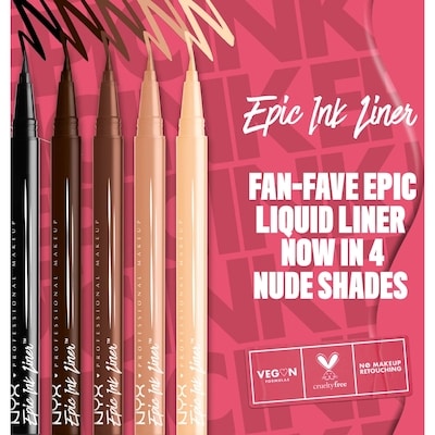 Epic Ink Liner, Waterproof Liquid Eyeliner, Flake Resistant & Smudge-Proof Formula, Flexible Brush Tip, Intense Pigment, Matte Finish 5