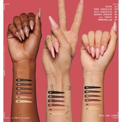 Epic Ink Liner, Waterproof Liquid Eyeliner, Flake Resistant & Smudge-Proof Formula, Flexible Brush Tip, Intense Pigment, Matte Finish 6