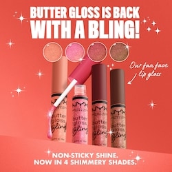 Butter Gloss Bling Lip Gloss, Non- Sticky Lip Gloss, High Shine, Universally Flattering 6