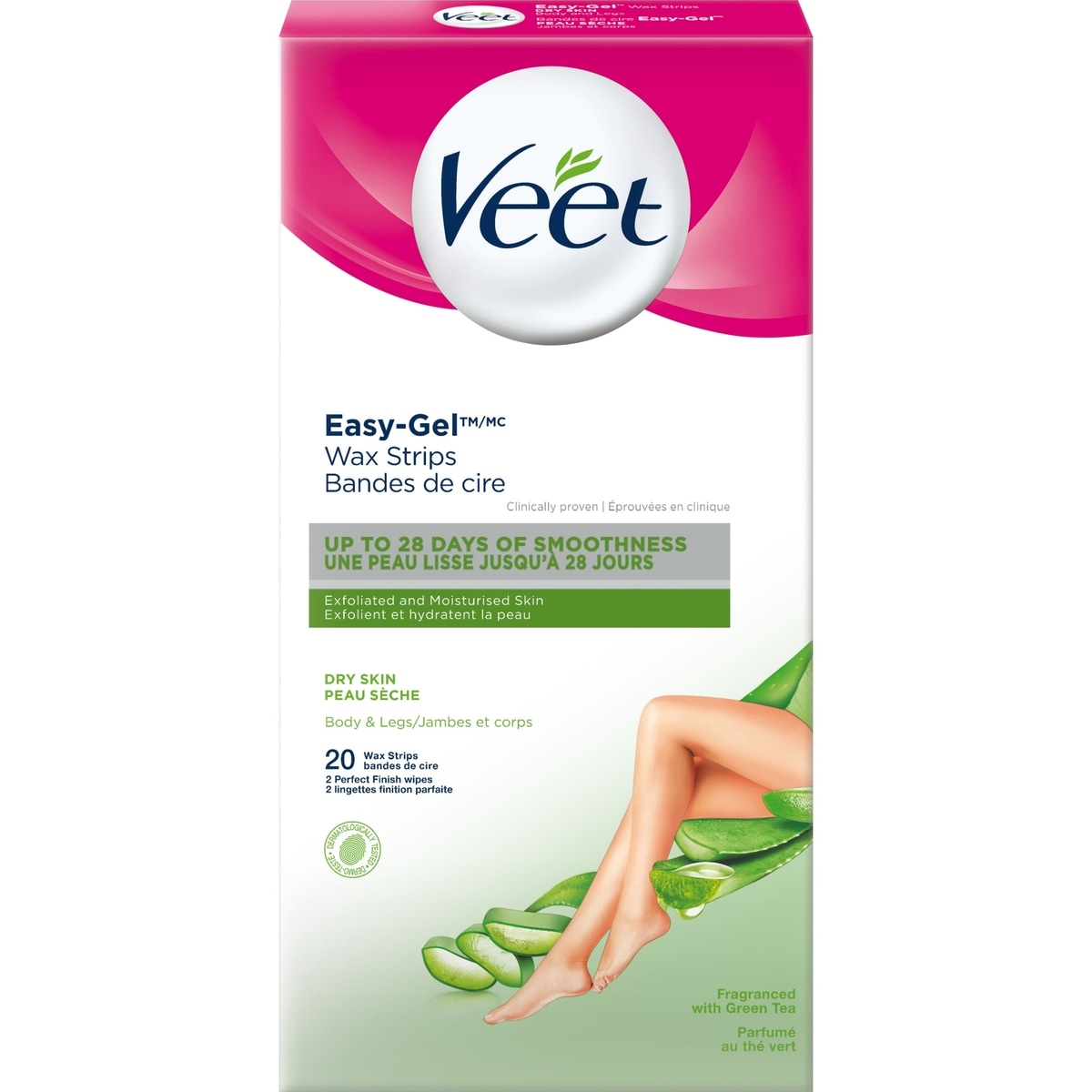 Bandes de cire Veet® ProfessionalMC pour les jambes et le corps, peau sèche