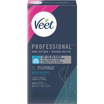 Professional™ Wax Strips, For Legs & Body, Sensitive Skin, With Almond Oil