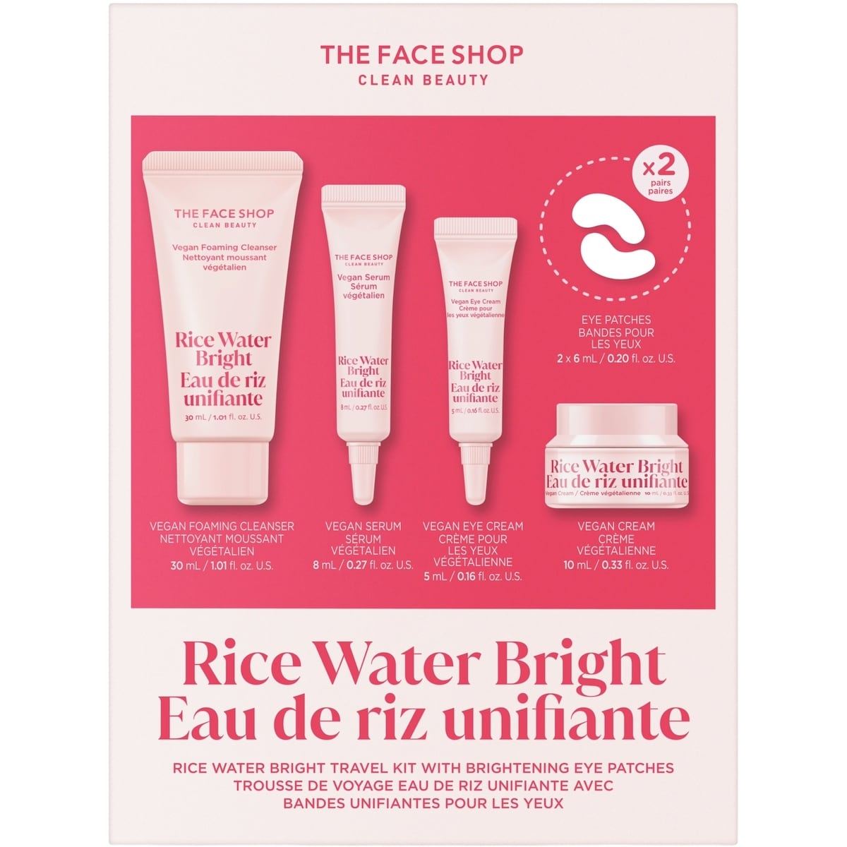 Rice Water Bright Travel Kit with Brightening Eye Patches