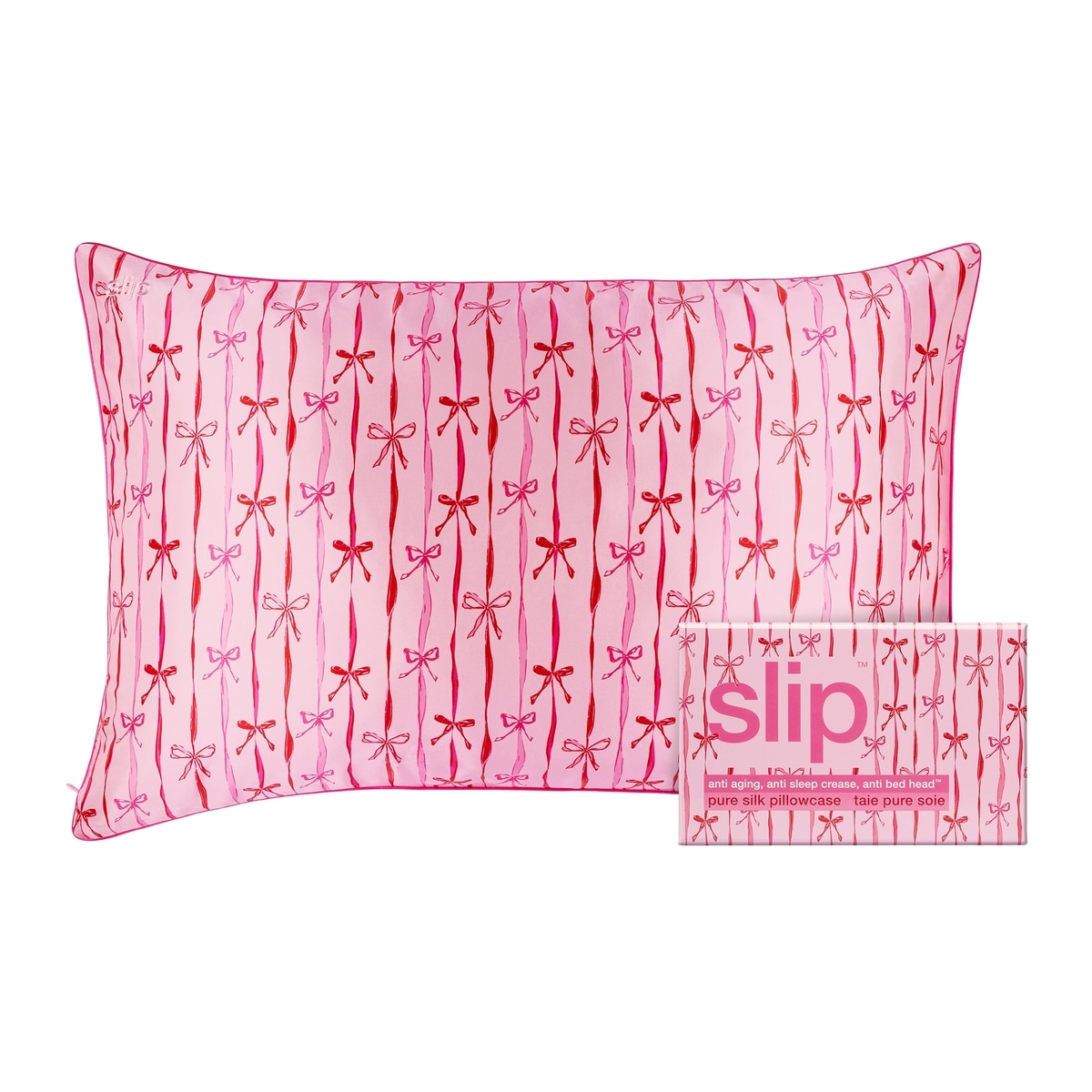 slip pure silk queen pillowcase - strawberry cupcake