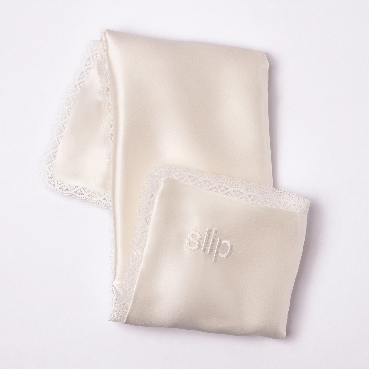 slip pure silk queen gift set with lace trim - charm