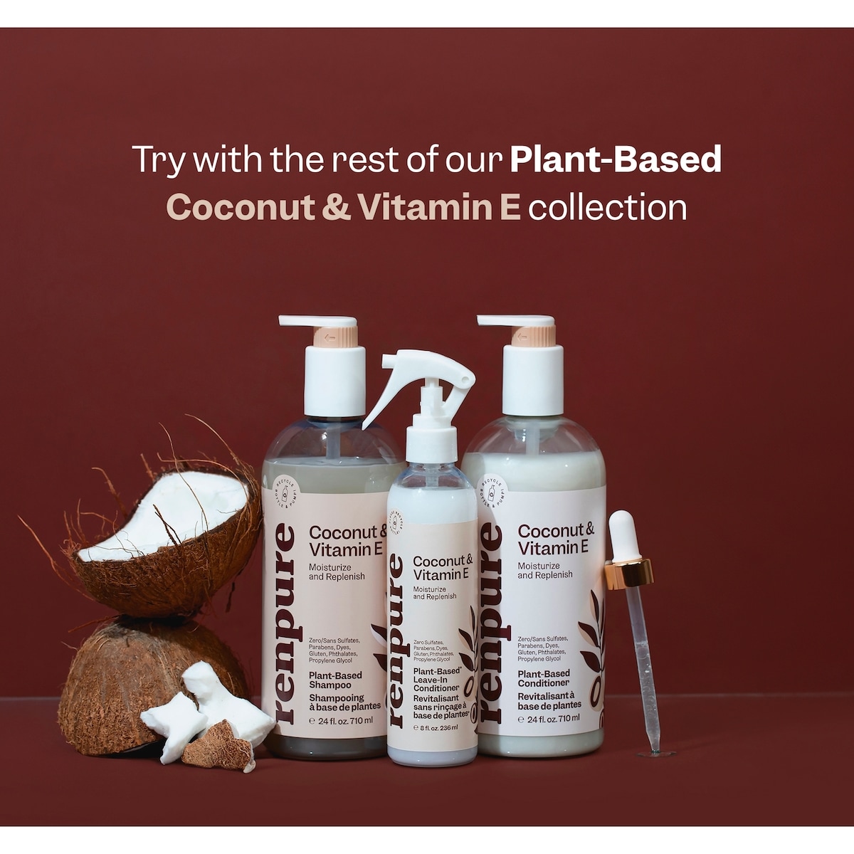Noix de coco et vitamine E Shampooing