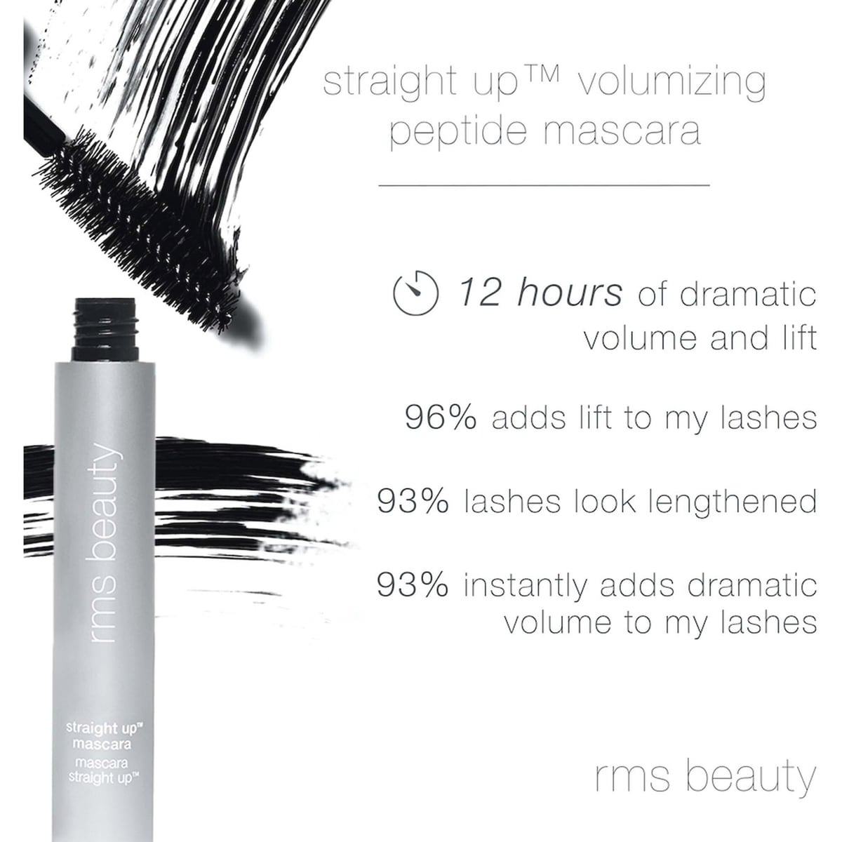 mascara volumateur aux peptides straight up™ - full size