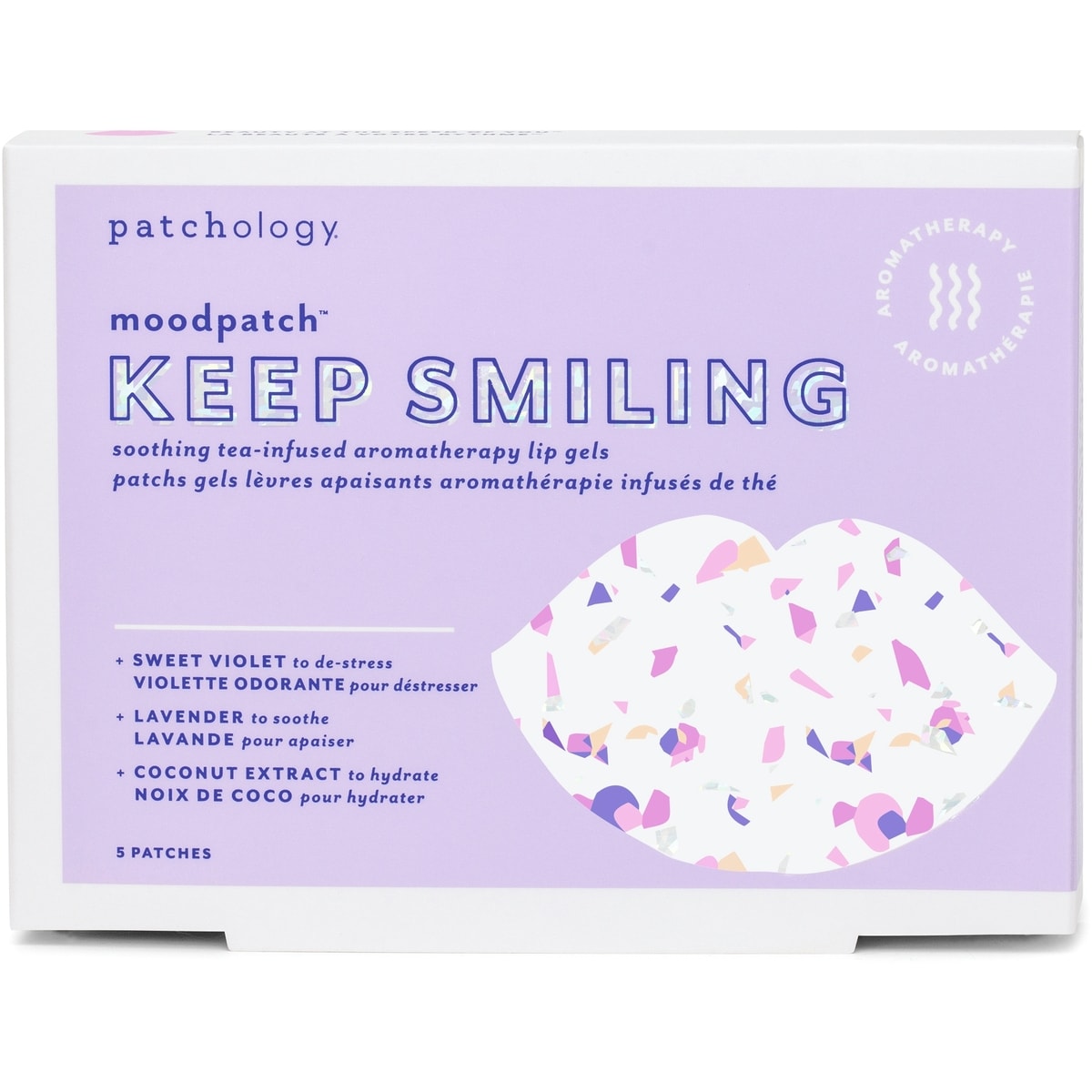 moodpatch Keep Smiling patchs gels lévres apaisants aromathérapie infusés de thé