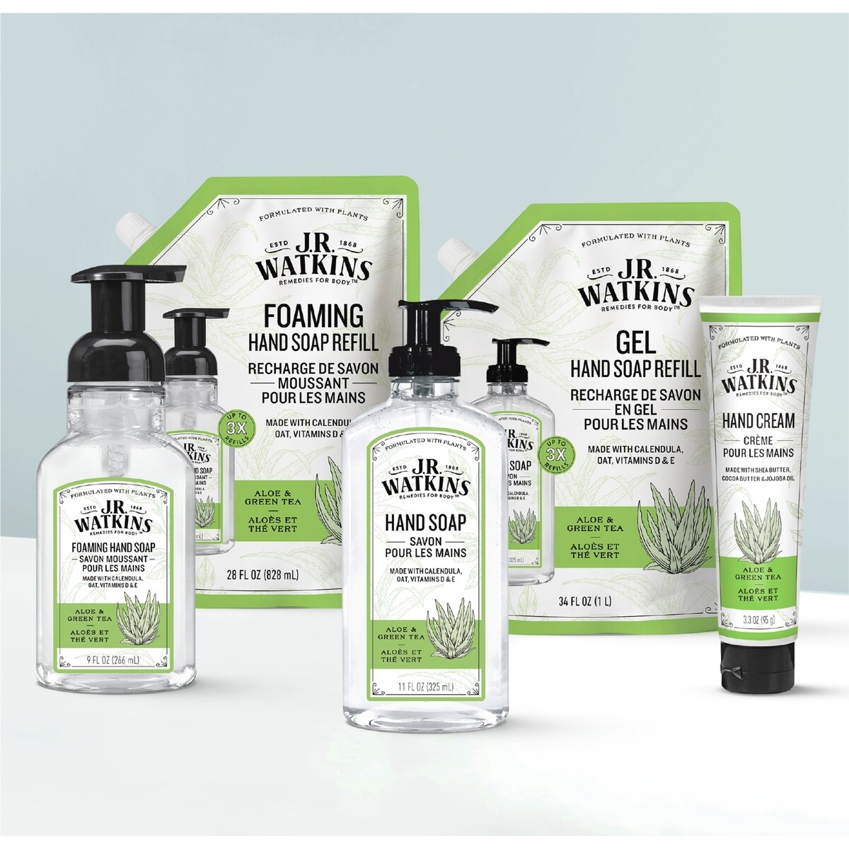 JR Watkins crème pour les mains aloes et the vert  95g