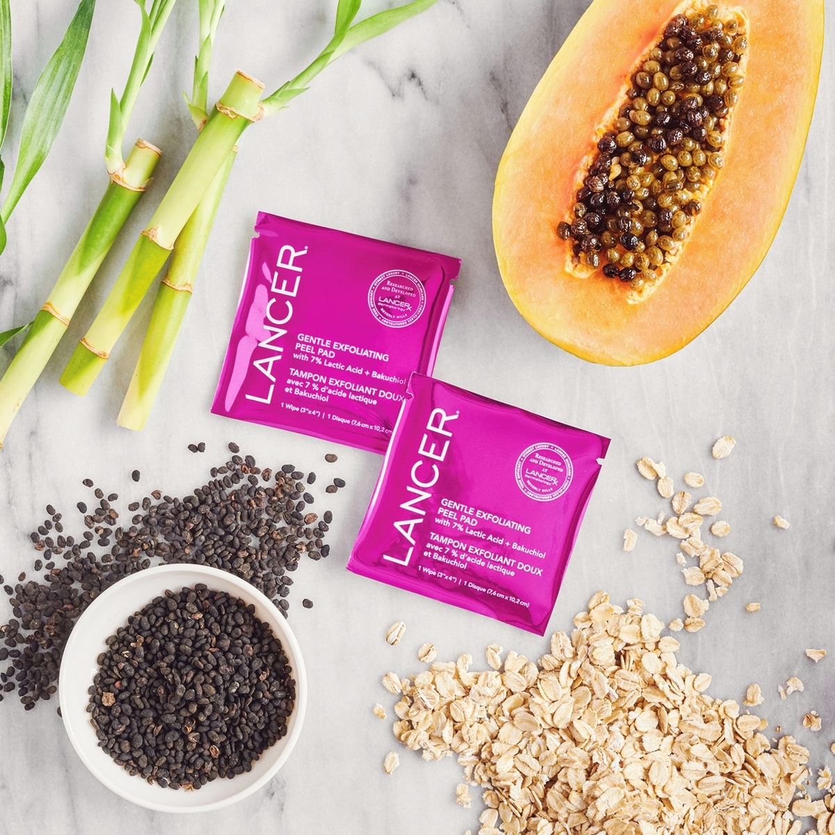 Tampon Exfoliant Doux avec 7% d'Acide Lactique et Bakuchiol
