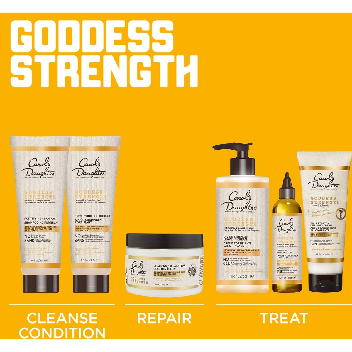 Goddess Strength Shampooing Fortifiant Sans Sulfate avec l'huile de ricin