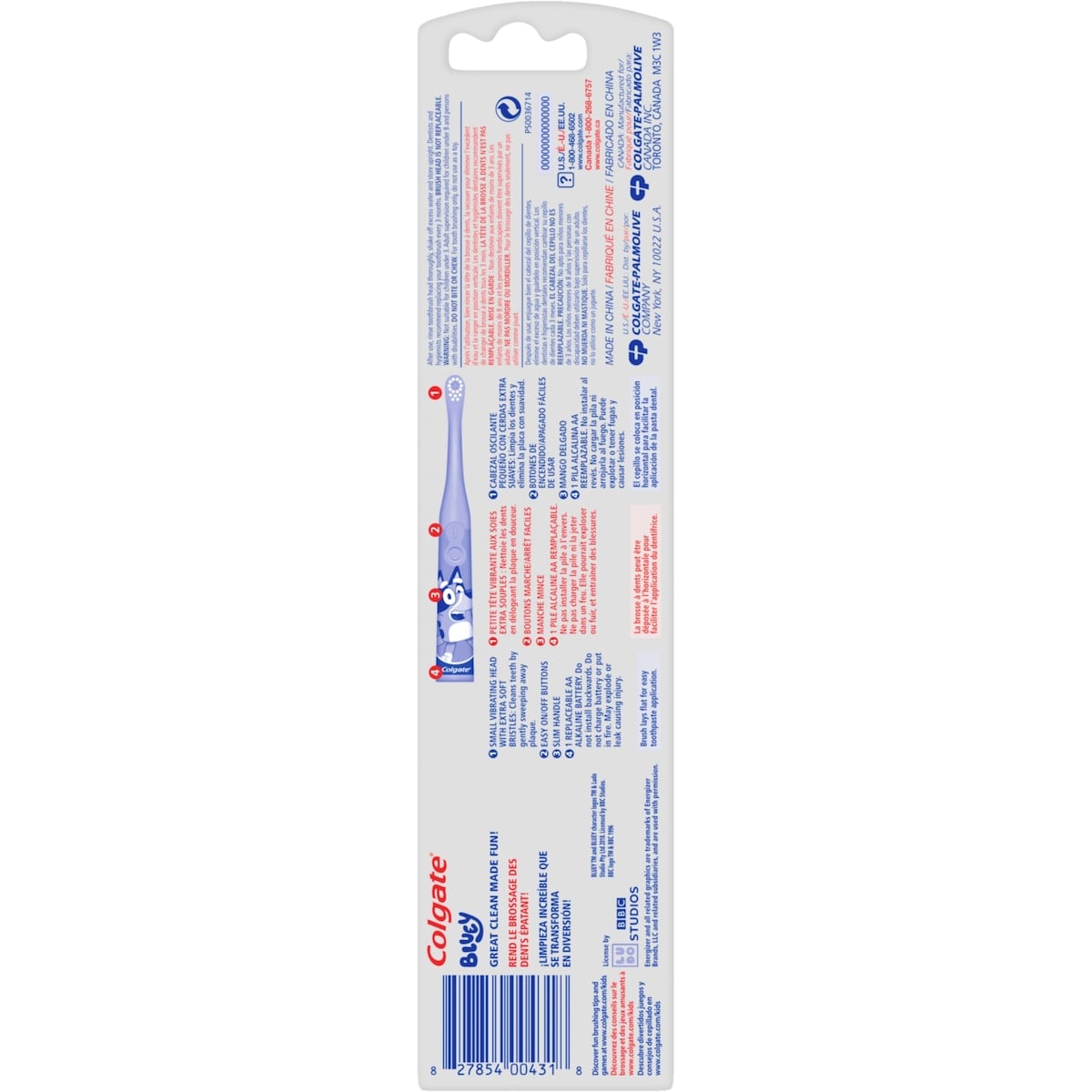 Brosse à dents à piles extra souple pour enfants, Bluey